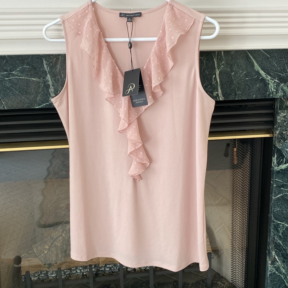 Adrianna Papell Sleeveless Ruffled Top